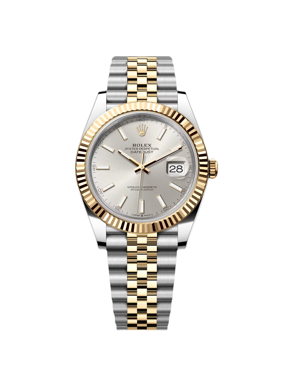 [2026 Mirror Grade]RLX  Datejust 41mm 126333 Silver Index Oyster Steel and Yellow Gold Mens Watch