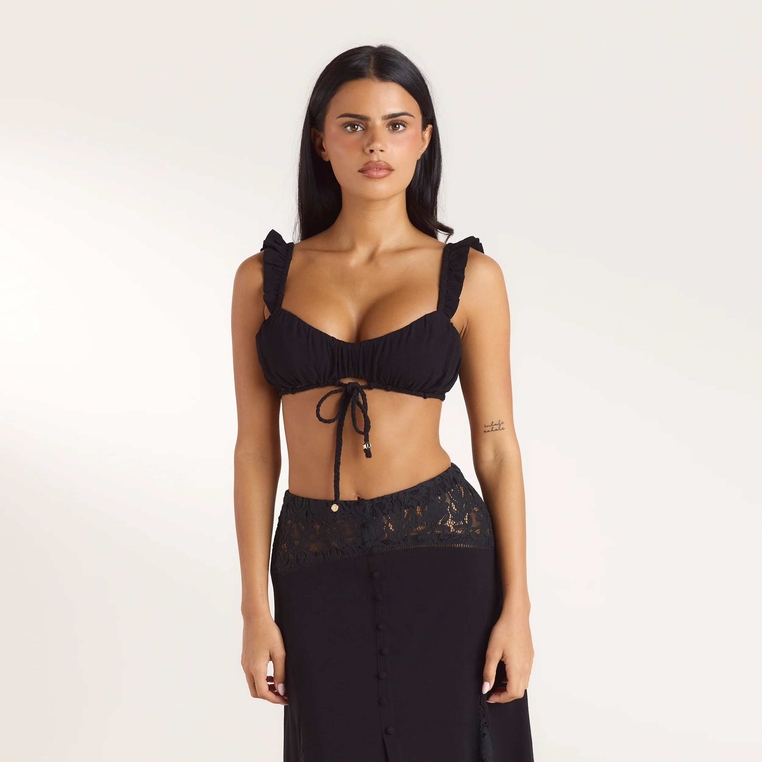 Ruched Bralette - Black