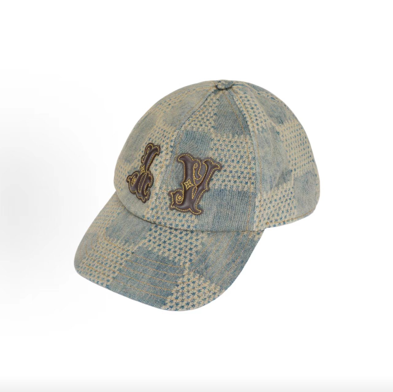 Louis Vuitton Vintage Patch Check Denim Baseball Cap