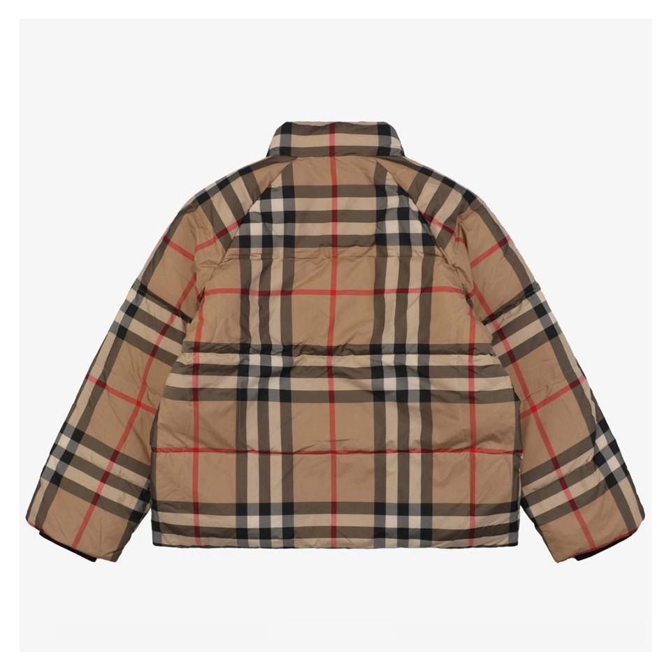 BBry Vintage Check Short Puffer Jacket