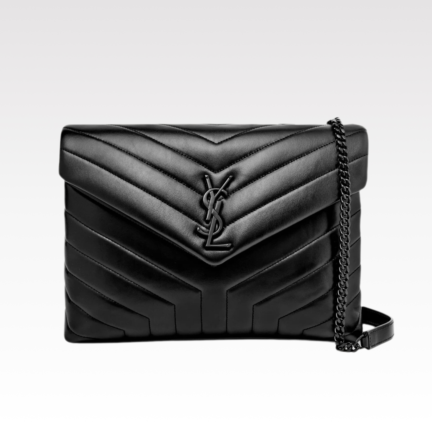 SAINT LAURENT Loulou Medium quilted leather shoulder bag black - Bag