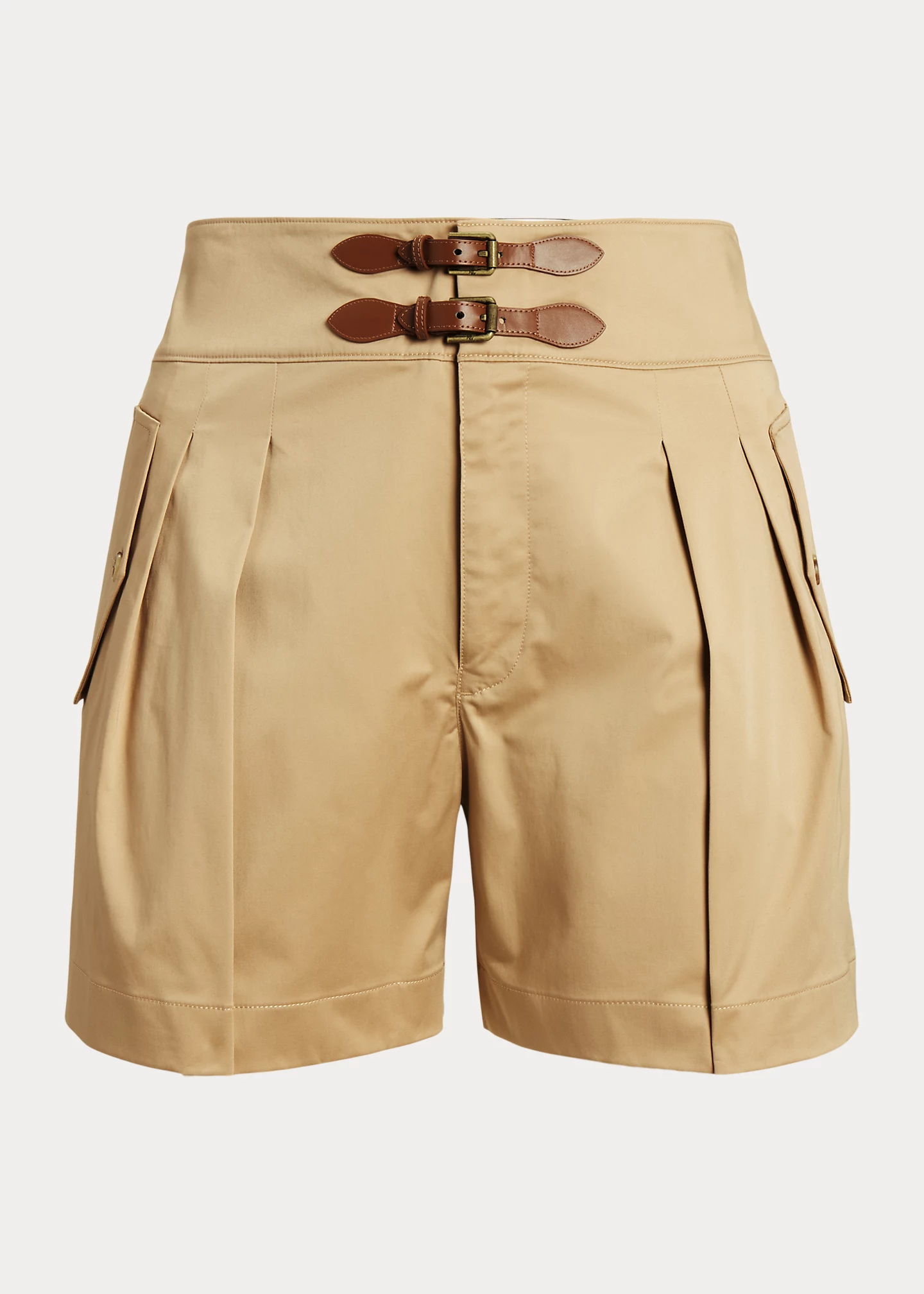 Buckle-Trim Sateen Short
