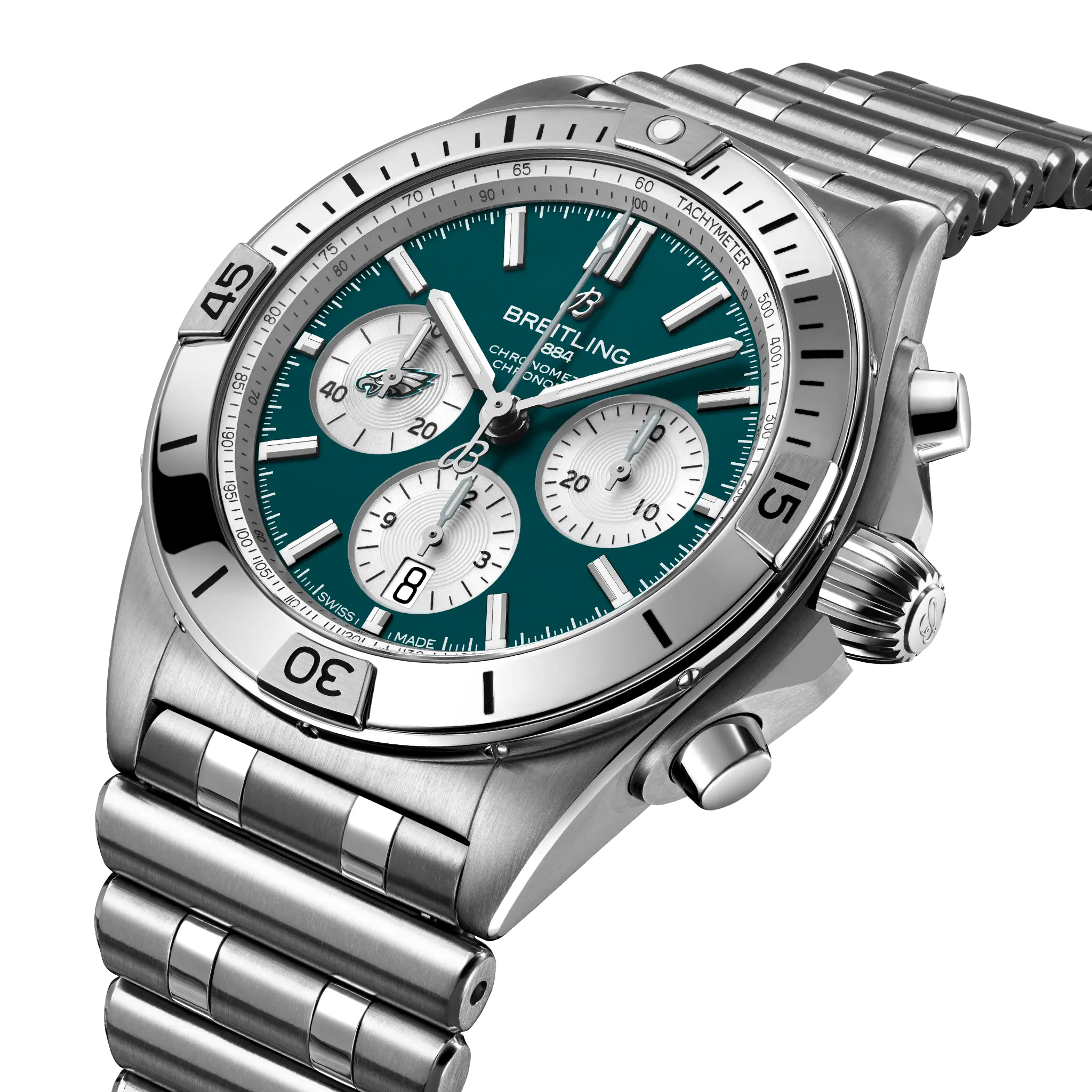 [2026 Mirror Grade]Breitling Chronomat B01 42 NFL Philadelphia Eagles Edition AB01342B1L4A1