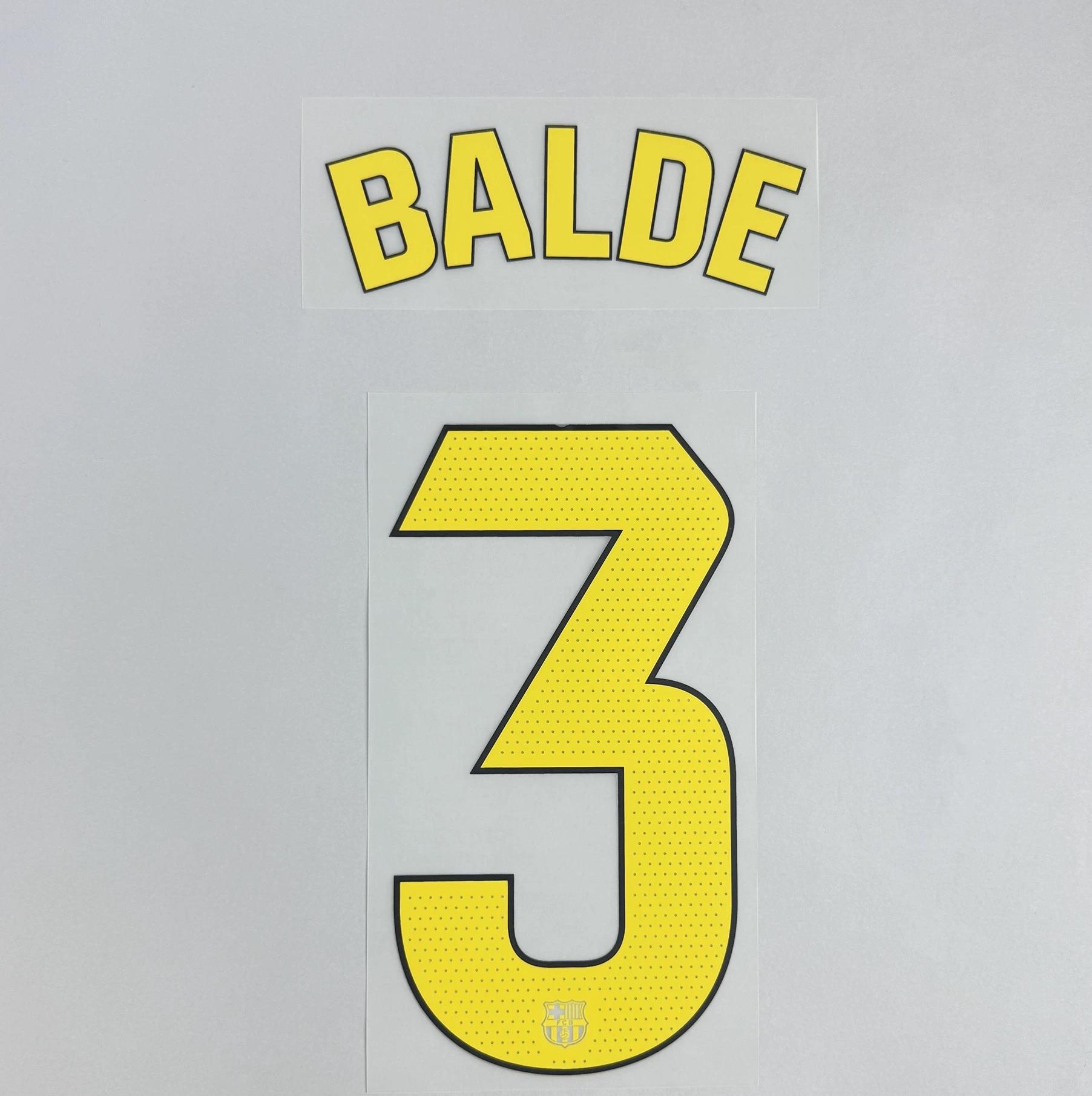 BALDE #3 FC Barcelona 2025-26 Home & Fourth Away La Liga Football Soccer Name & Number Set