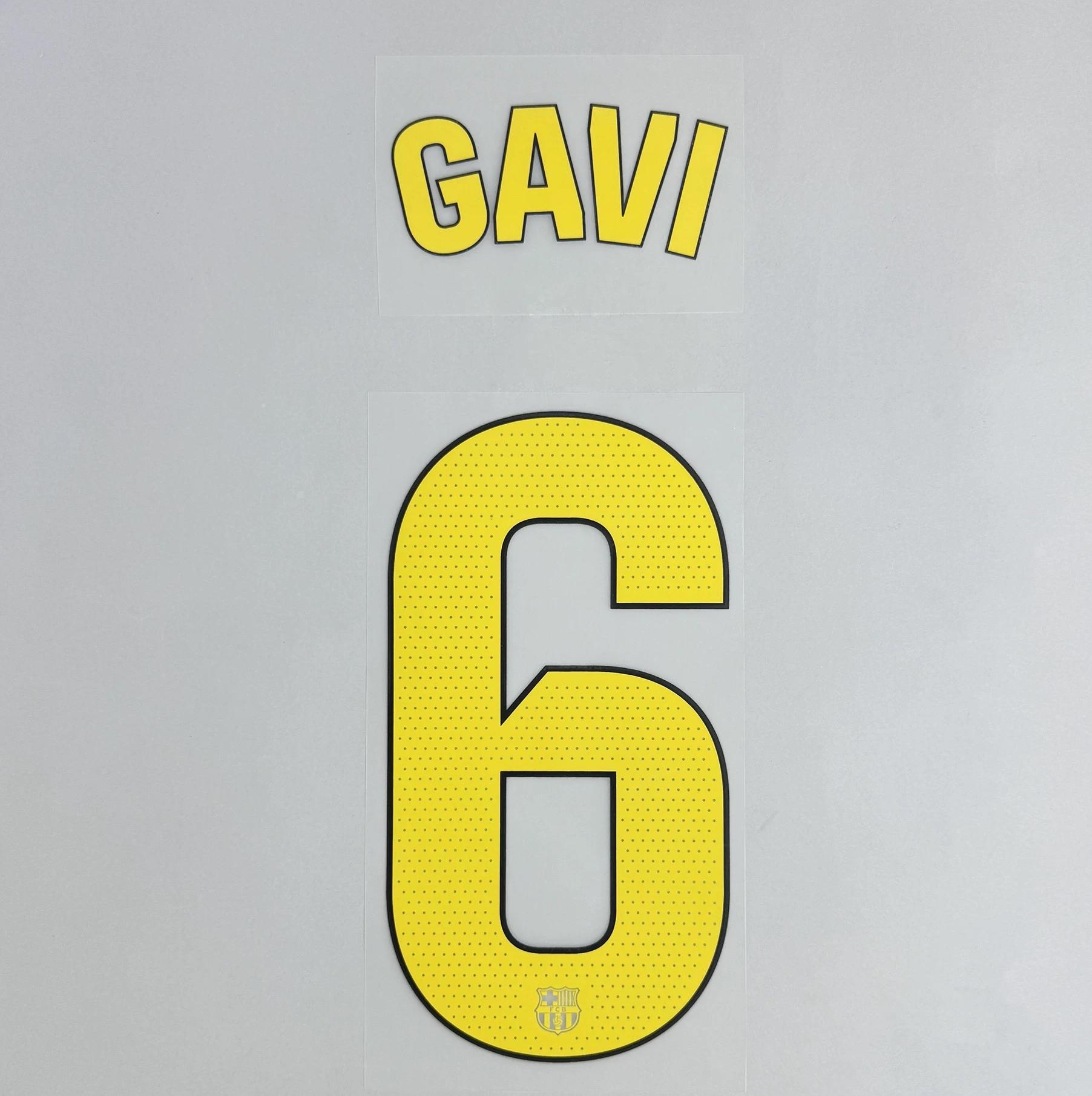 GAVI #6 FC Barcelona 2025-26 Home & Fourth Away La Liga Football Soccer Name & Number Set