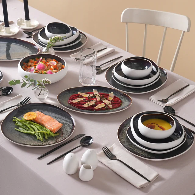 Service de table Karaca Earth Collection Galactic 55 pièces pour 12 personnes – Blanc