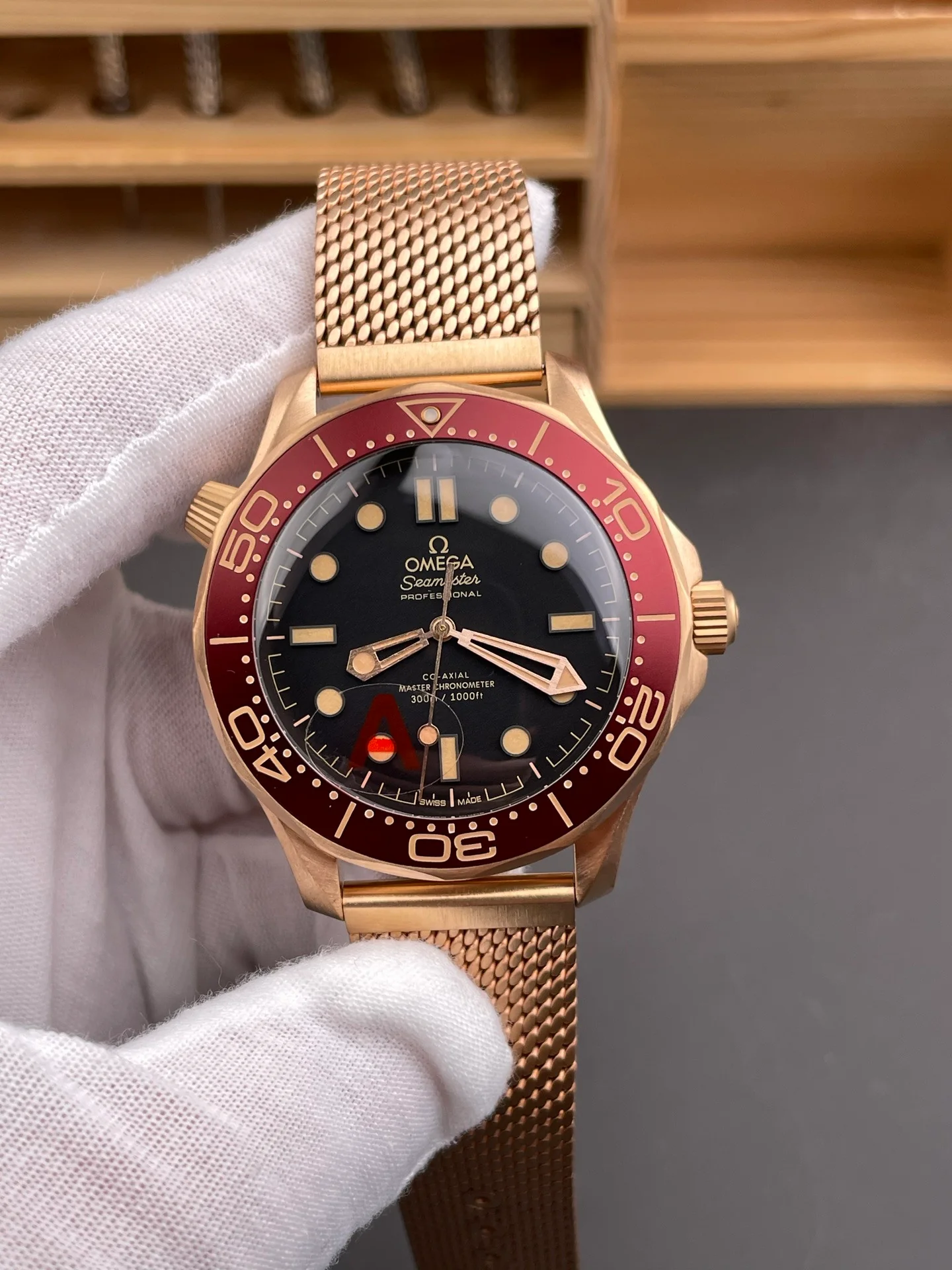 007 Seamaster 300, Burgundy Bronze Gold