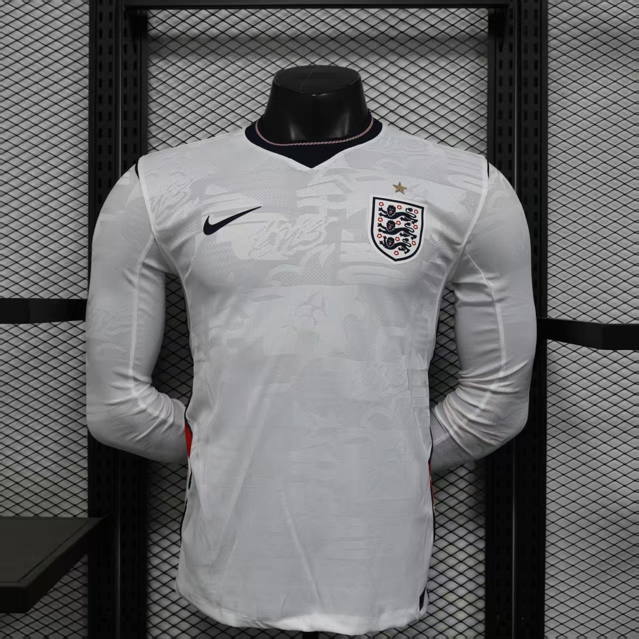 England Authentic Soccer Jersey Home Long Sleeve Shirt World Cup 2026
