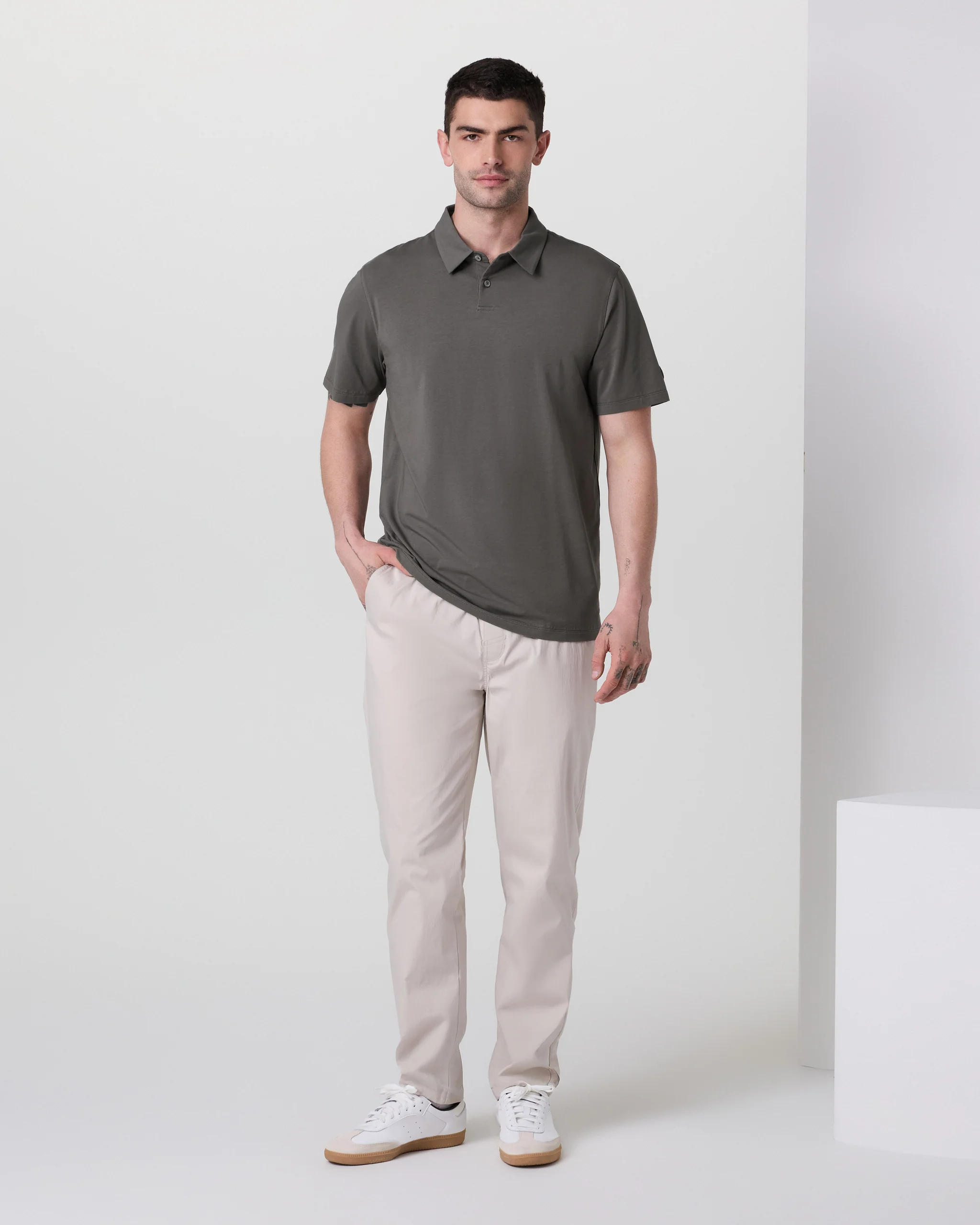 Short Sleeve Feather Polo