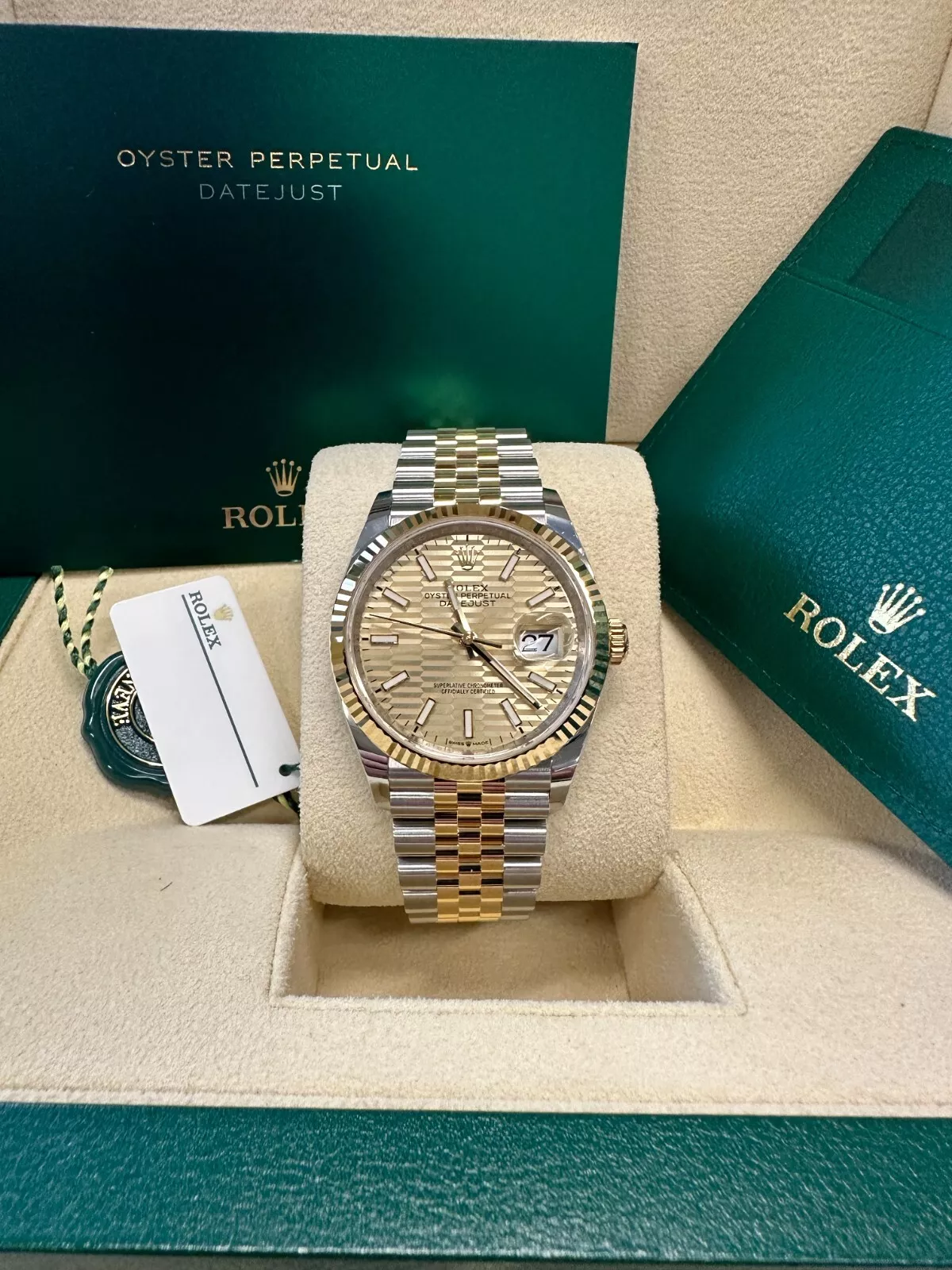 [2026 Mirror Grade]RLX  Datejust 36mm 126233-0039 Champagne Fluted Motif Index Dial Jubilee Bracelet