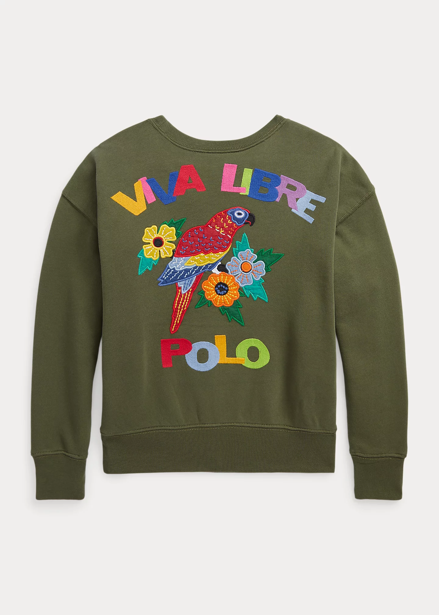 Parrot-Appliqué Terry Boxy Sweatshirt