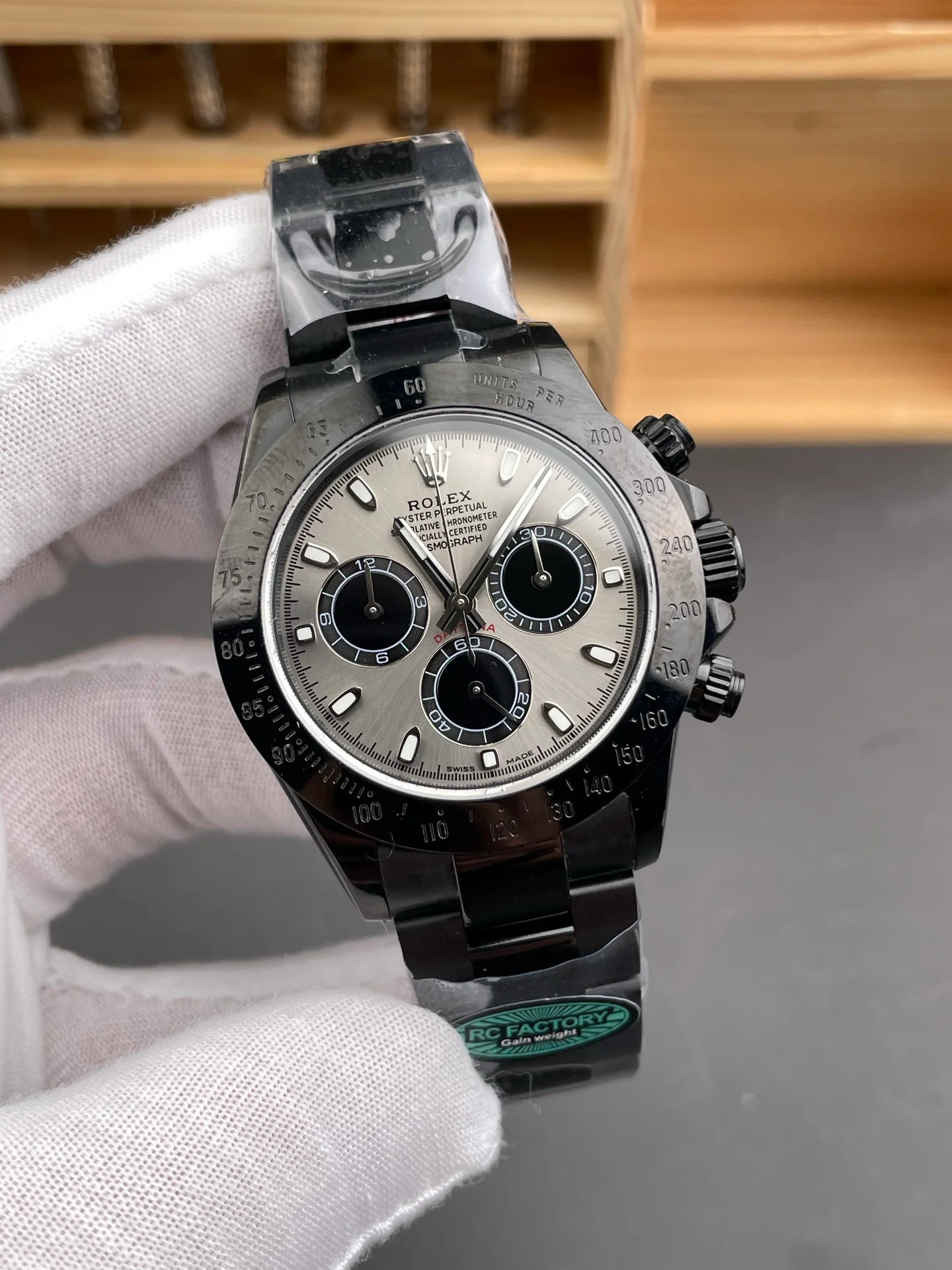 Grey Dial Black Steel Daytona