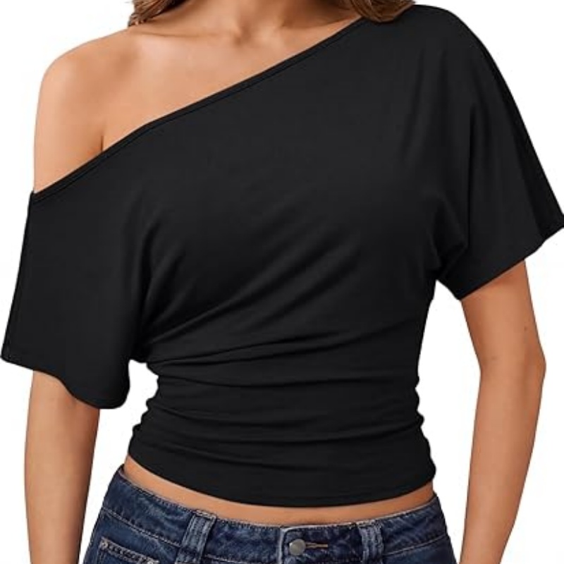 Womens Off the Shoulder Tops 2026 Summer Going Out Crop Shirts