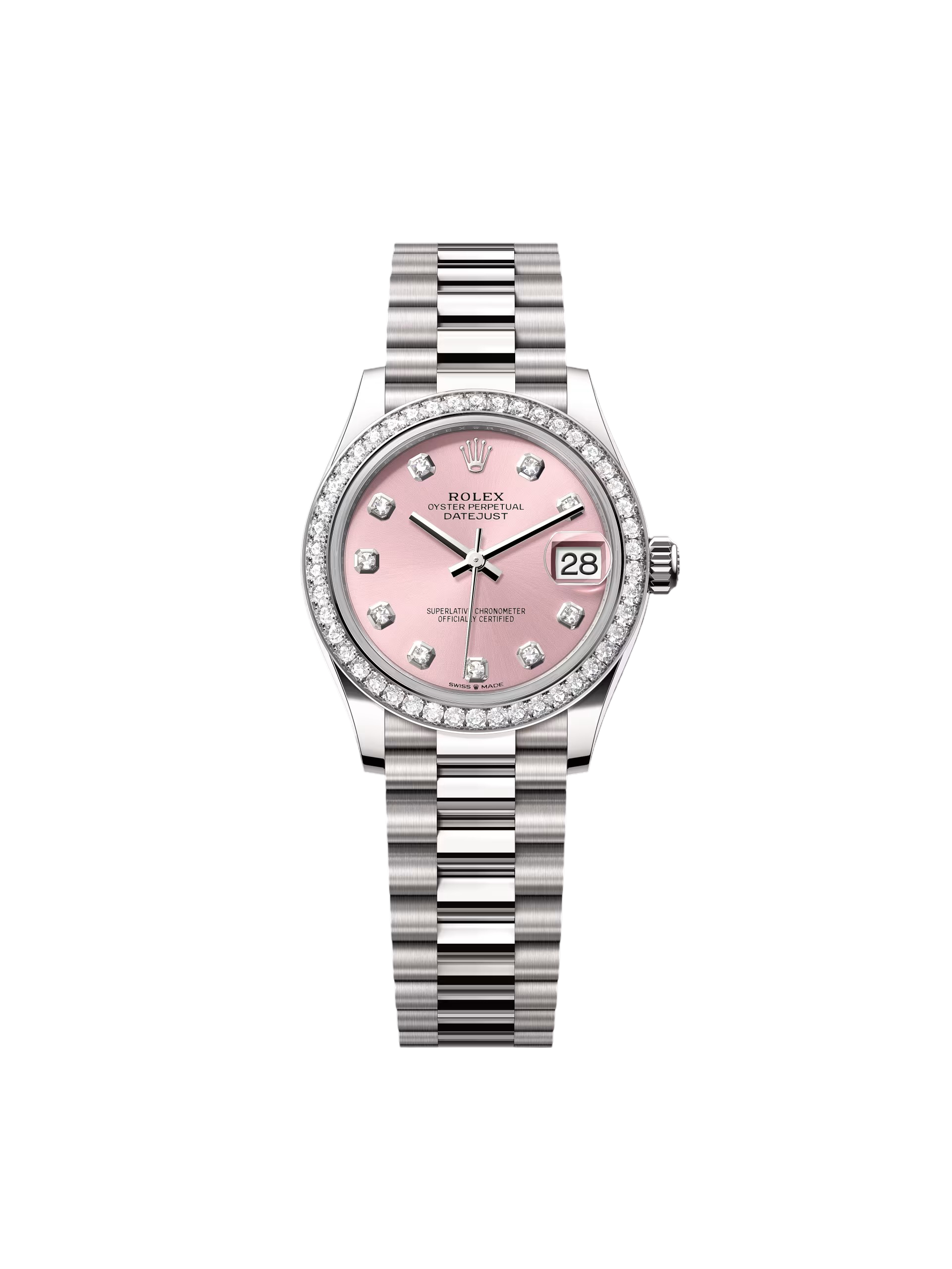 [2026 Mirror Grade]RLX Datejust m278289RBR-0022 Pink Dial White Gold President Watch