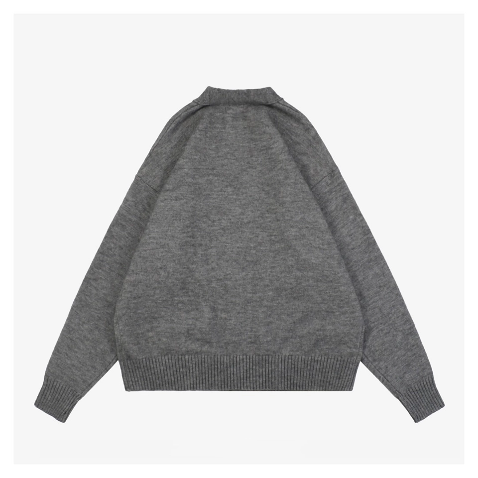 We11done Pocket Hem “W” Cardigan (Grey/White/Black)