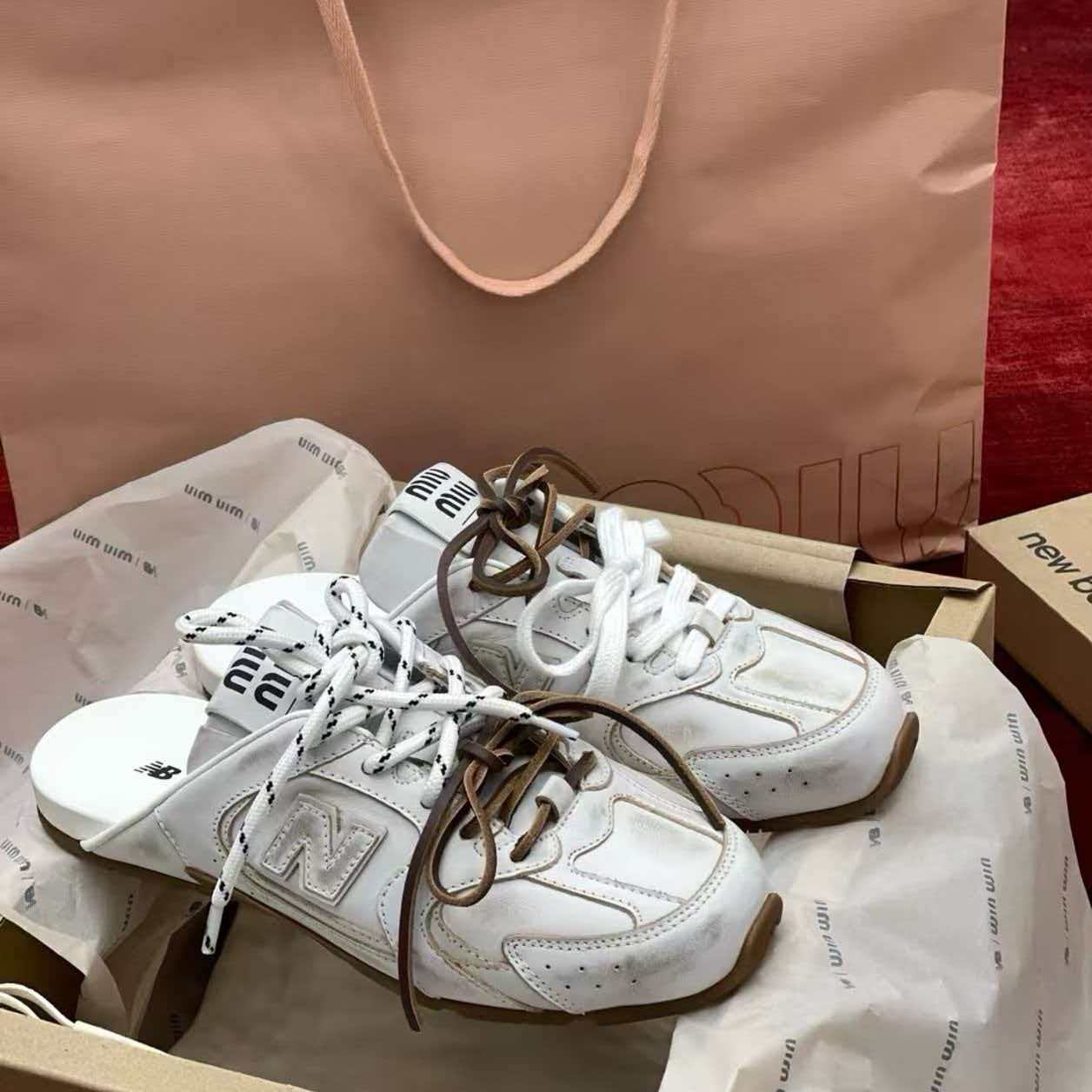 New Balance × Miu Miu 530 SL Leather Mule