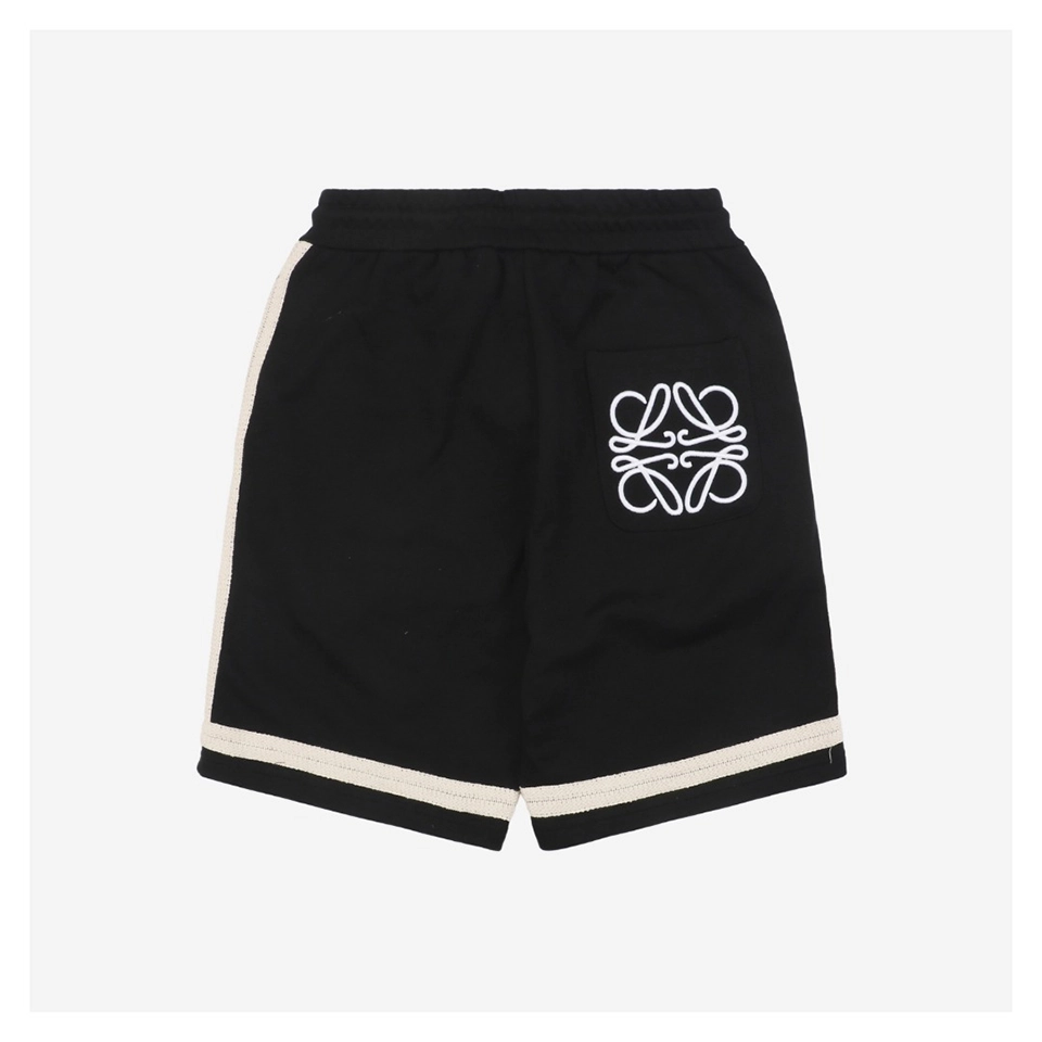 L Braided Webbing Floral Logo Embroidered Shorts