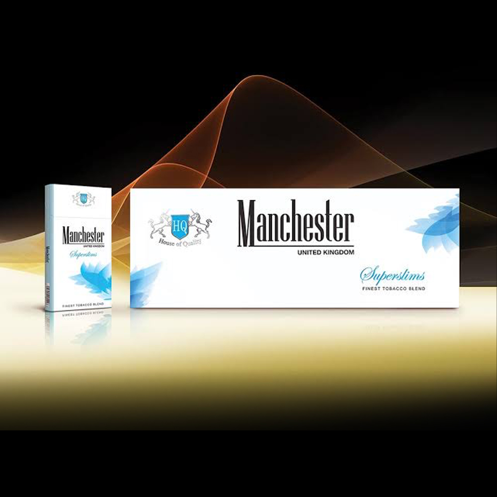 【New Arrival】Manchester SuperSlim Blue 4mg Carton