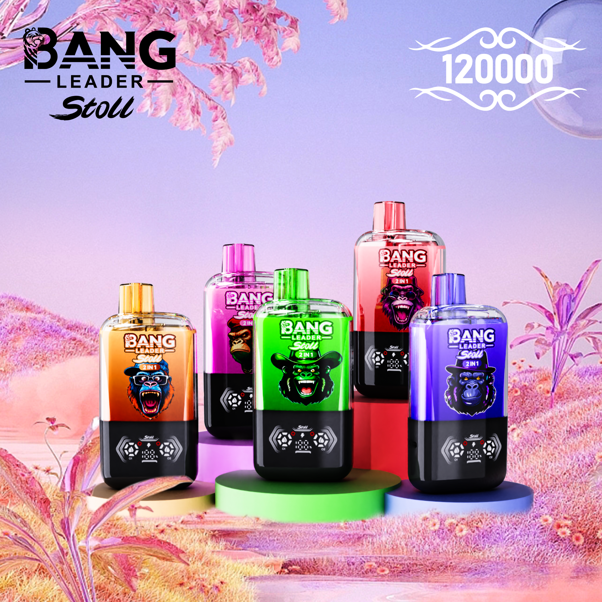Bang Leader Stoll 120K Puffs 2-in-1 Prefilled Vape | Dual Flavor,  Rechargeable