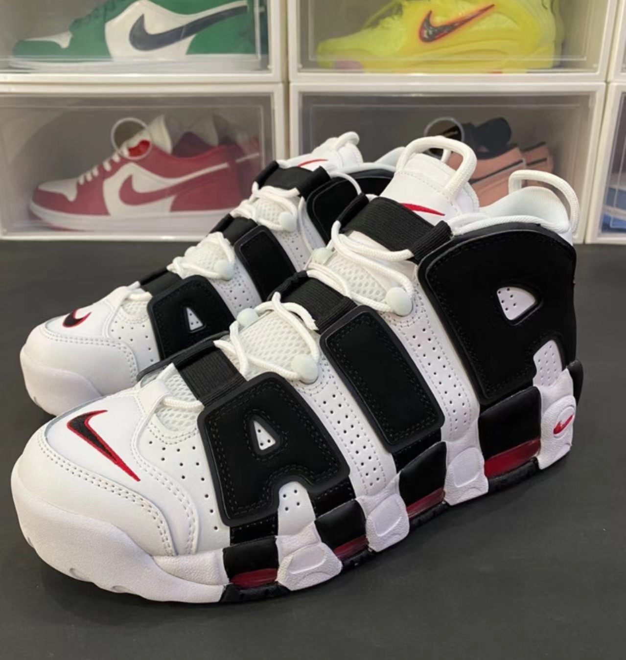 Nike Air More Uptempo White Black Red