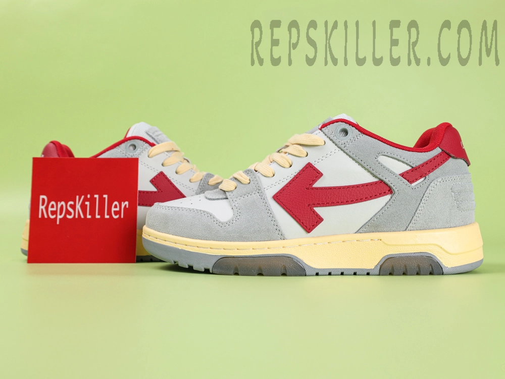 Off-White Out Of Office Low 'Light Grey Red'