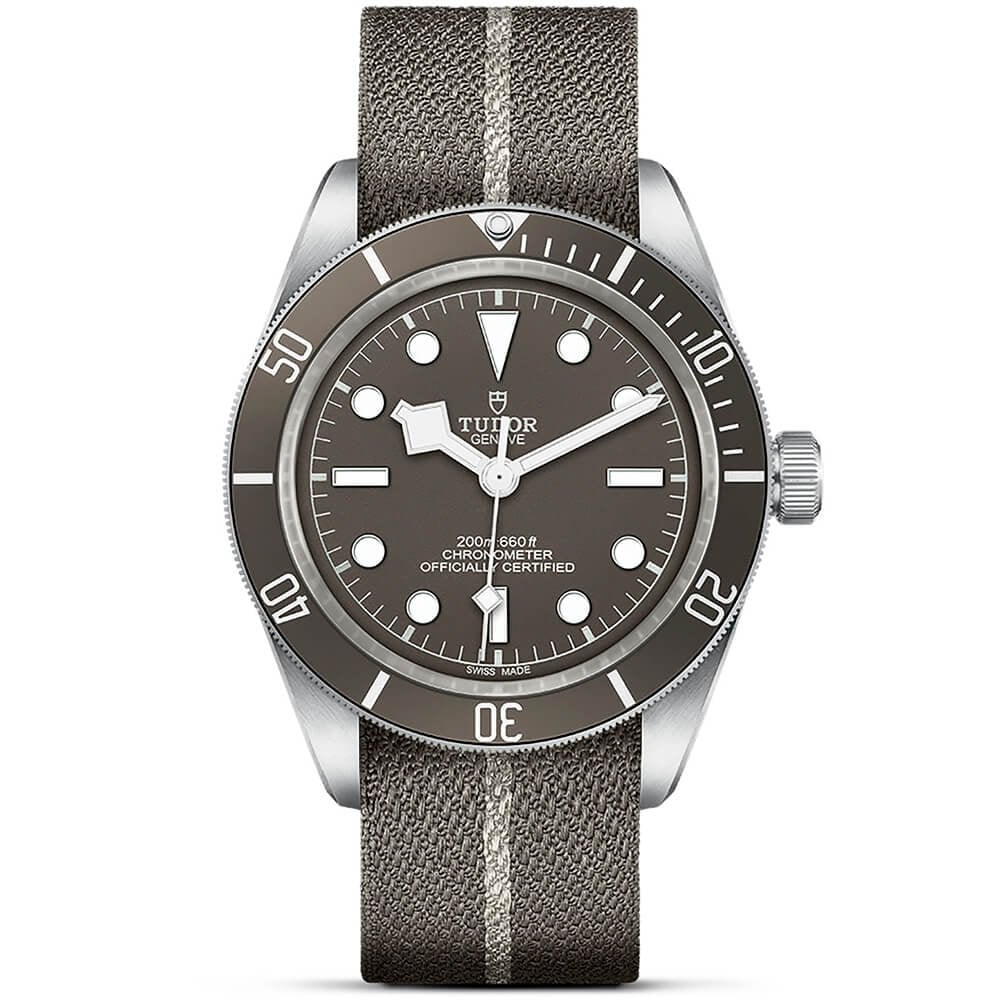 [2026 Mirror Grade]Black Bay 58 925 39mm Silver Case Taupe Dial Fabric Strap Watch