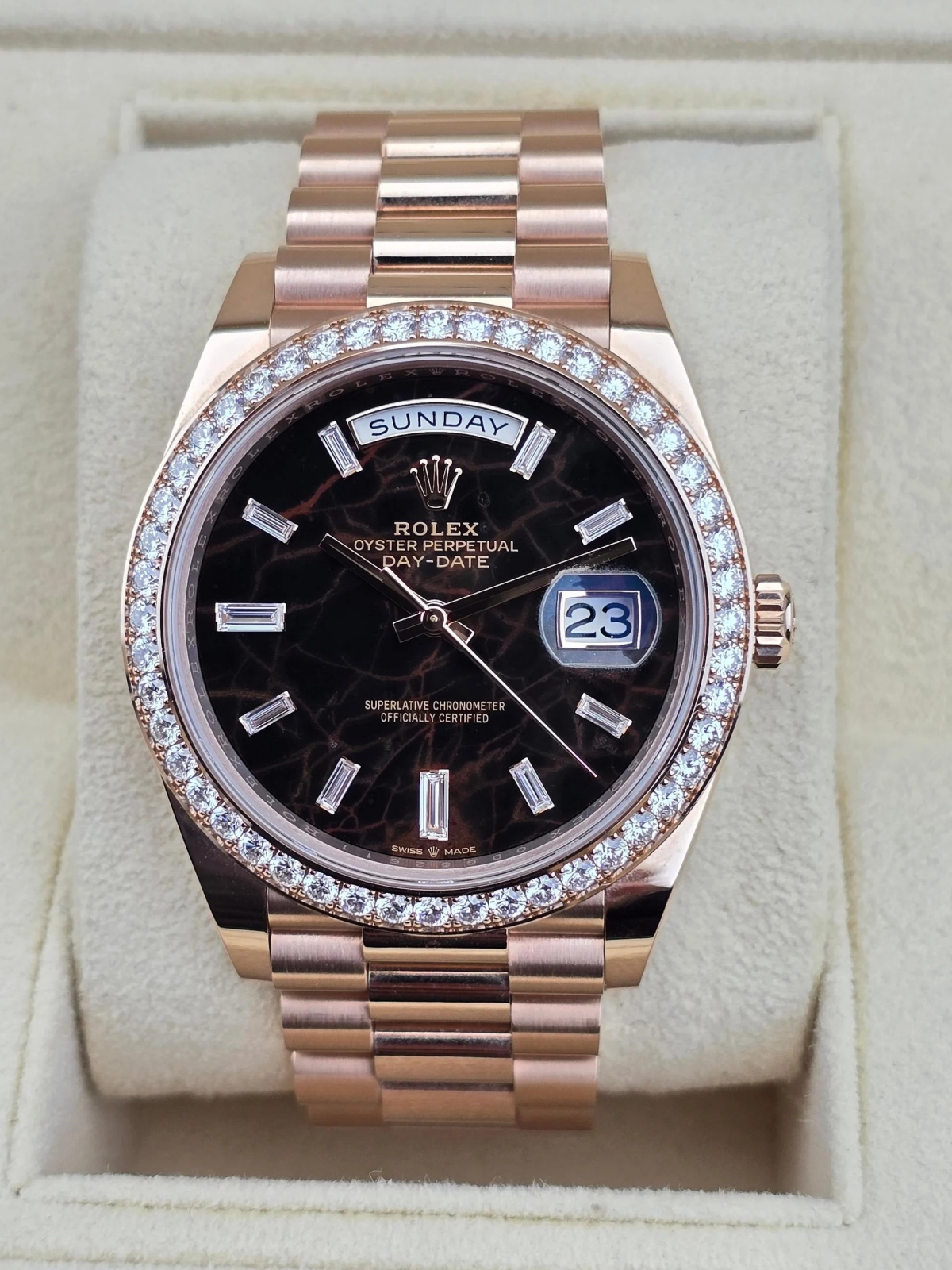 [2026 Mirror Grade]RLX  Day-Date 40mm Eisenkiesel / Diamonds Dial 228345rbr-0016