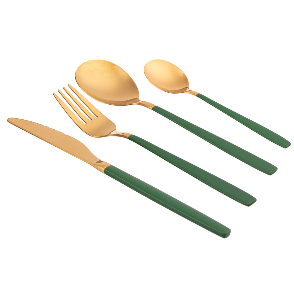 ALTOM DESIGN Zestaw sztućców Altom Design Noble, 24 elementy, złoto-zielone