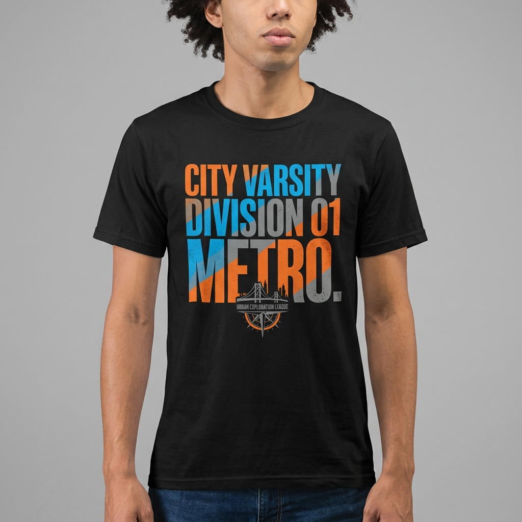 City Varsity Tee, Vintage Athletic Graphic T-Shirt, Unisex Streetwear Shirt CityTee7