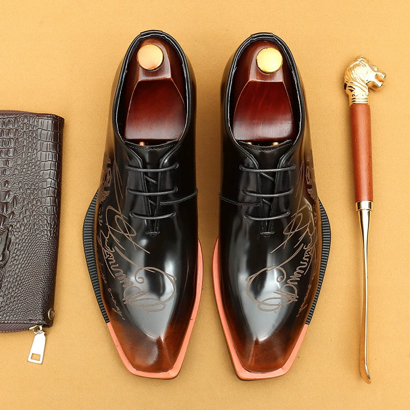 Men’s Genuine Leather carving Dress Shoes 23689