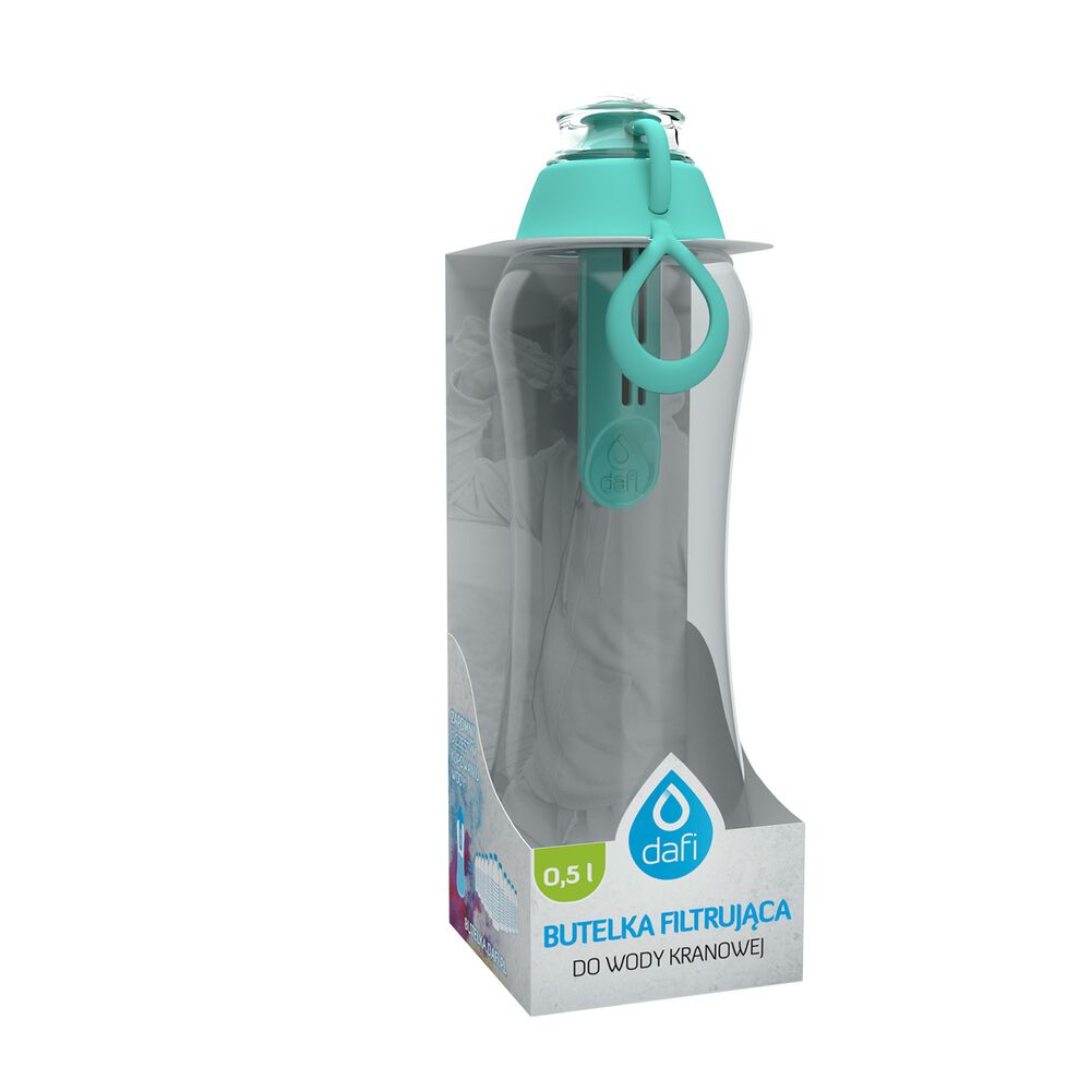 DAFI Butelka filtrująca 0,5 l SOFT, miętowa, 1 filtr w zestawie