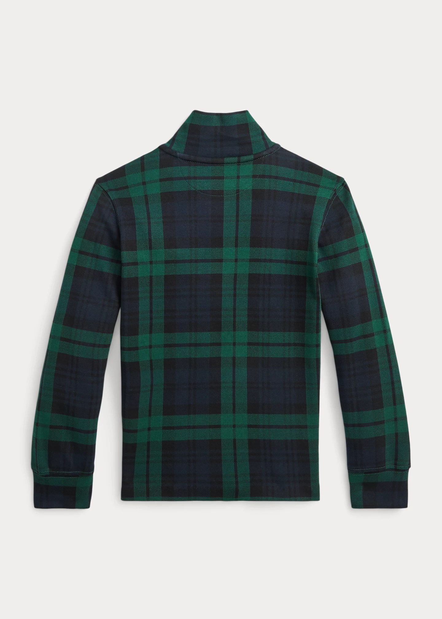 Checked Cotton Interlock Pullover