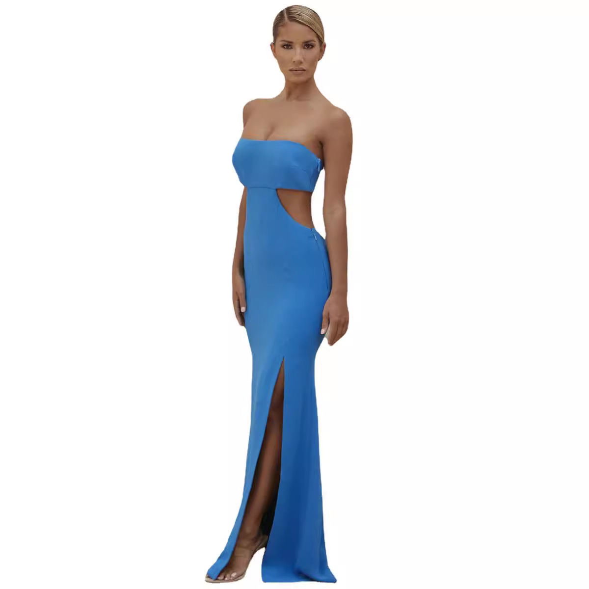 Women's Elegant Slit One Shoulder Dress – Sleek & Chic Evening Gown