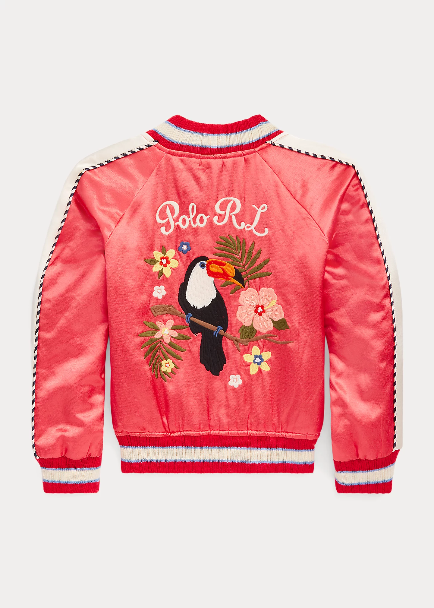 Tropical Satin Baseball Jacket