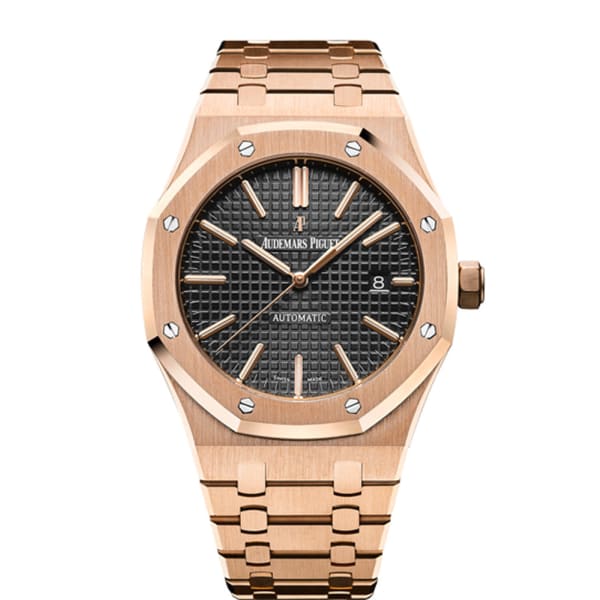 [2026 Mirror Grade]Audemars Piguet Royal Oak Selfwinding with Black Dial 41mm 18k Rose Gold Watch 15400OR.OO.1220OR.01