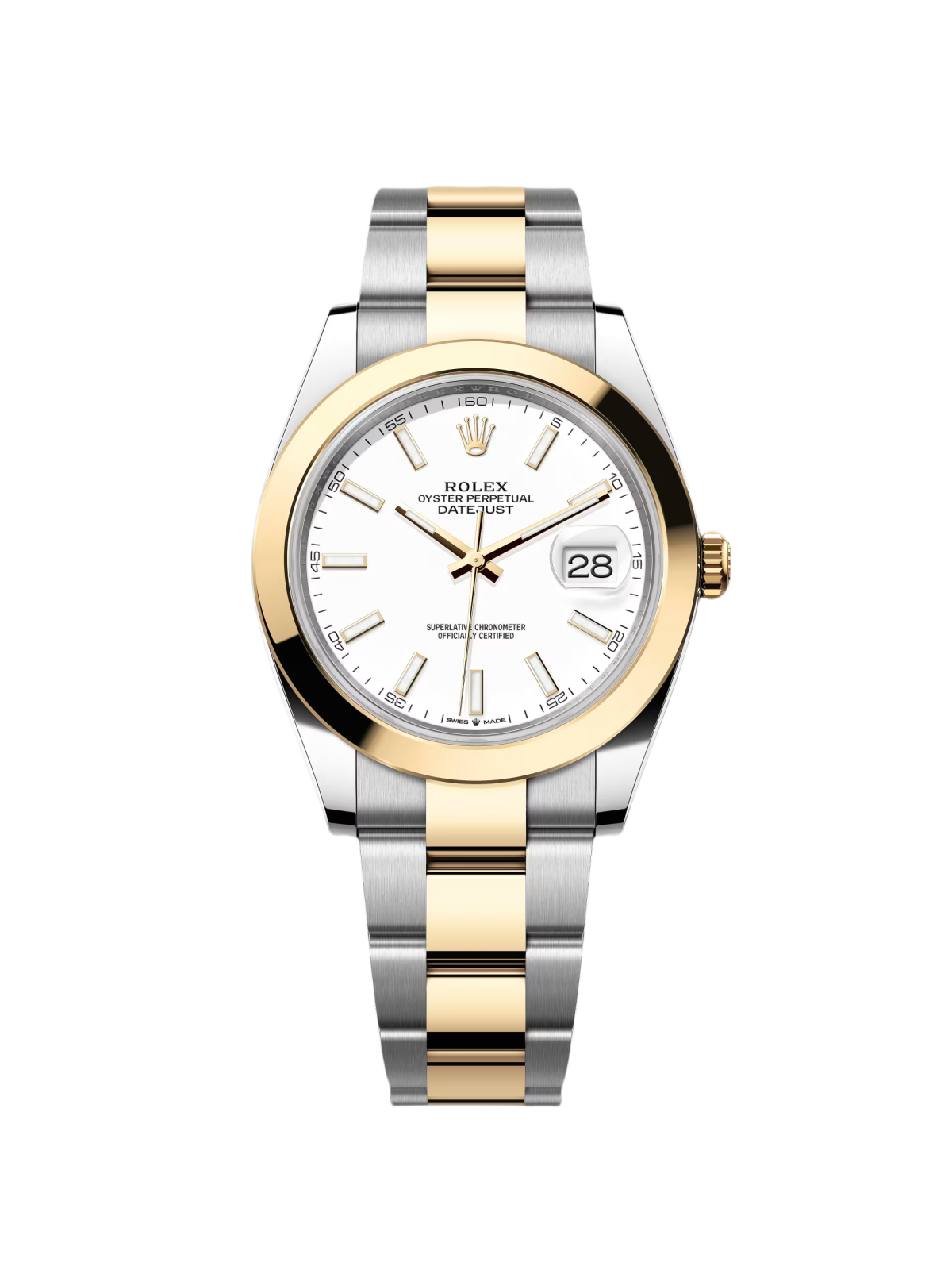 [2026 Mirror Grade]RLX Datejust 41mm 126303 White Index Oyster Steel and Yellow Gold Mens Watch