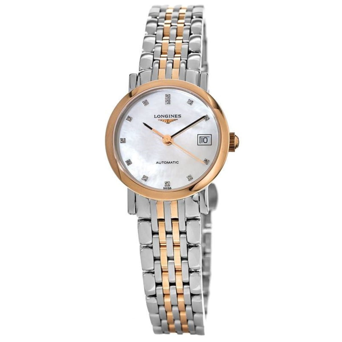 [2026 Mirror Grade]Longines Women's L43095877 Elegant Two-Tone Stainless Steel with 18kt Rose Gold Links Watch