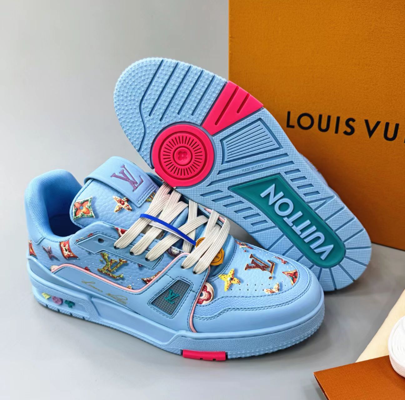 Louis Vuitton LV Trainer Monogram Donuts Blue