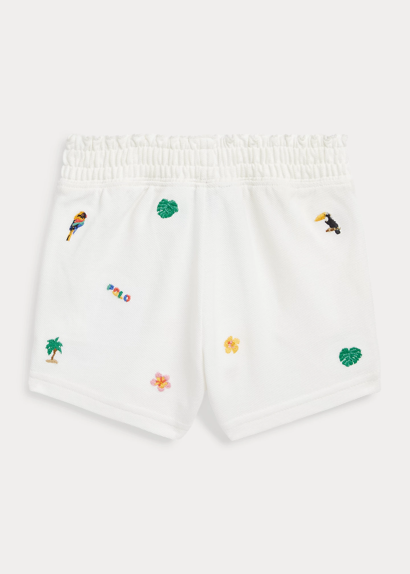 Tropical-Embroidery Mesh Short