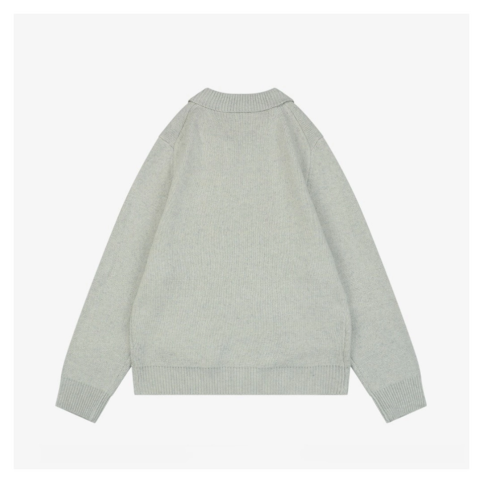 MM Heather Grey Wool-Blend Knit Zip Jacket