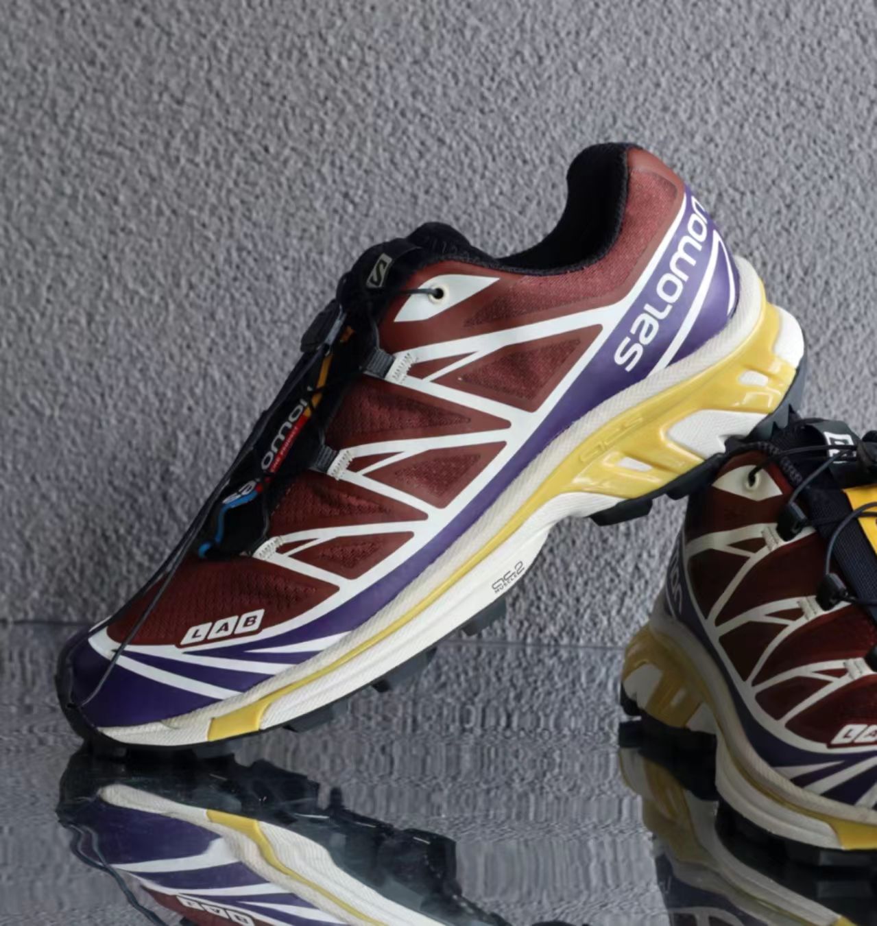 Salomon XT-6 Brown Purple Yellow Hiking Shoes