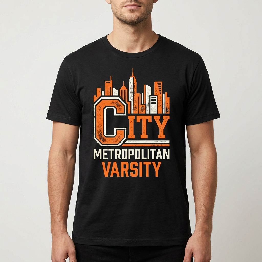City Varsity Tee, Vintage Athletic Graphic T-Shirt, Unisex Streetwear Shirt CityTee2