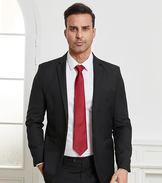 JERMYN Men's Ties Solid Color Formal Neckties 3.15