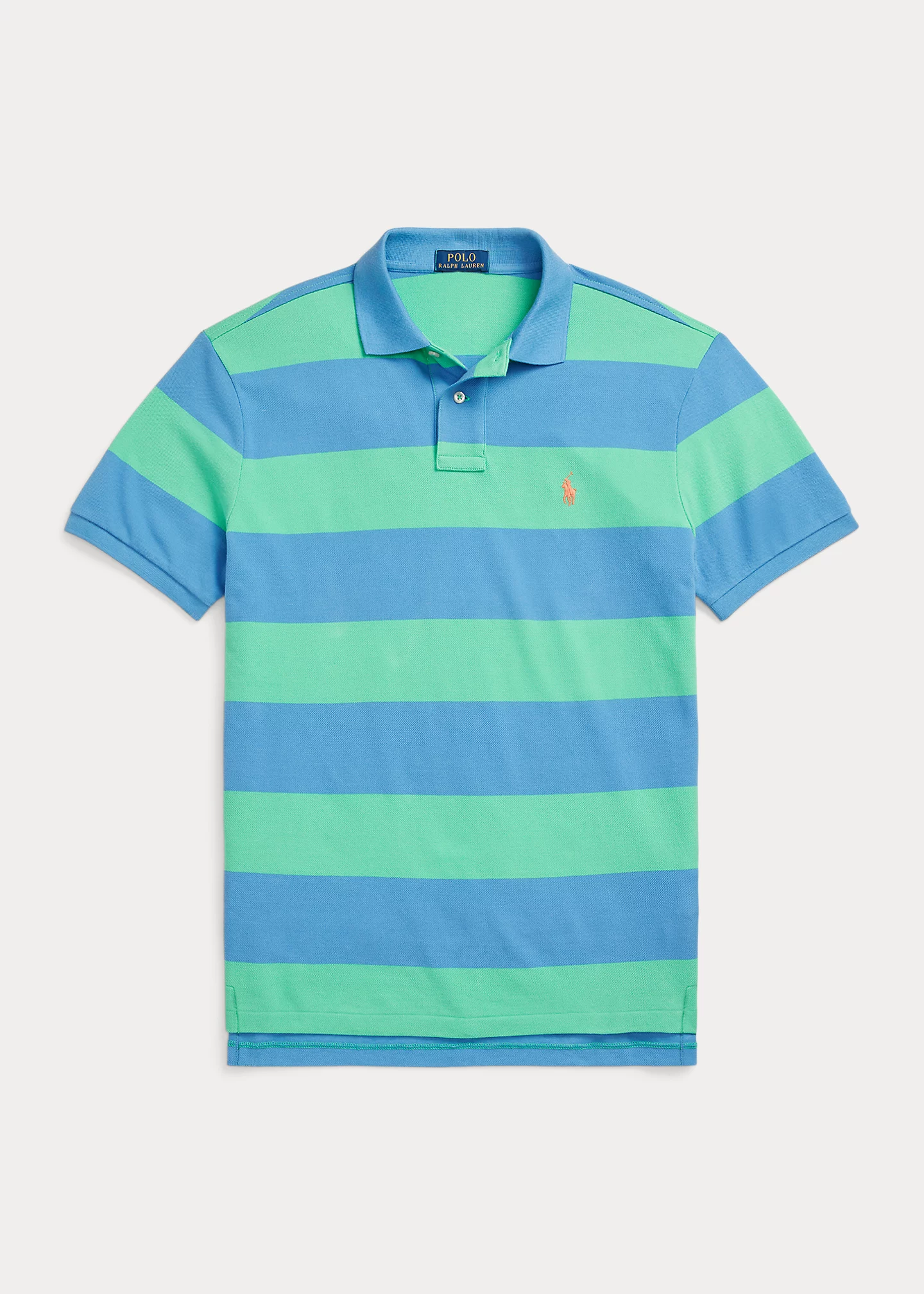 Custom Slim Fit Striped Mesh Polo Shirt