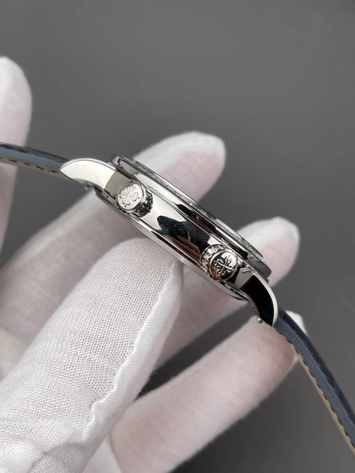 Patek 6102R Starry Sky with Square Diamond Bezel, Blue Dial