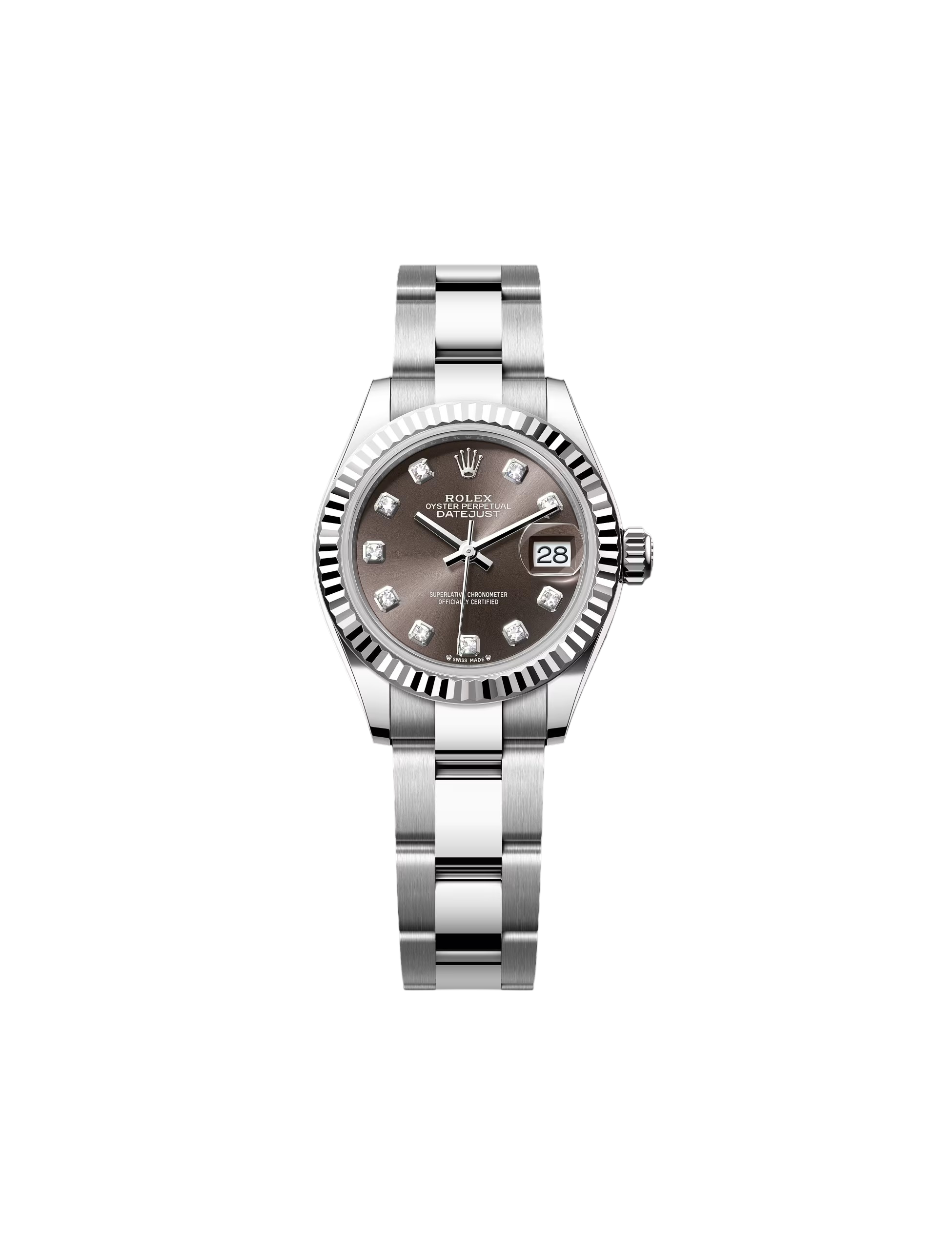 [2026 Mirror Grade]RLX Lady-Datejust 28mm 279174 Dark Grey Diamond Dial Oyster Bracelet