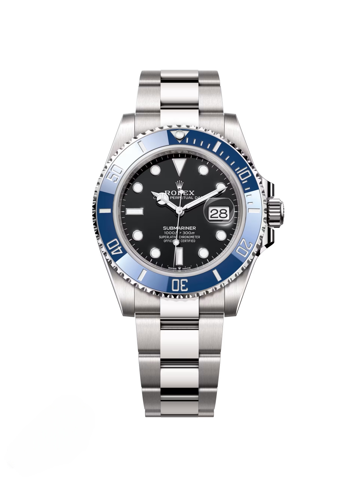[2026 Mirror Grade]Rolex White Gold Submariner Date Watch - The Blueberry - Blue Bezel - Black Dial (Ref # 126619LB)
