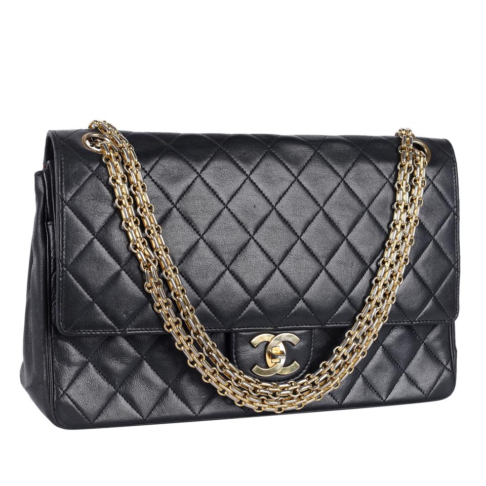 Classic 25 Double Flap Lambskin Leather Black