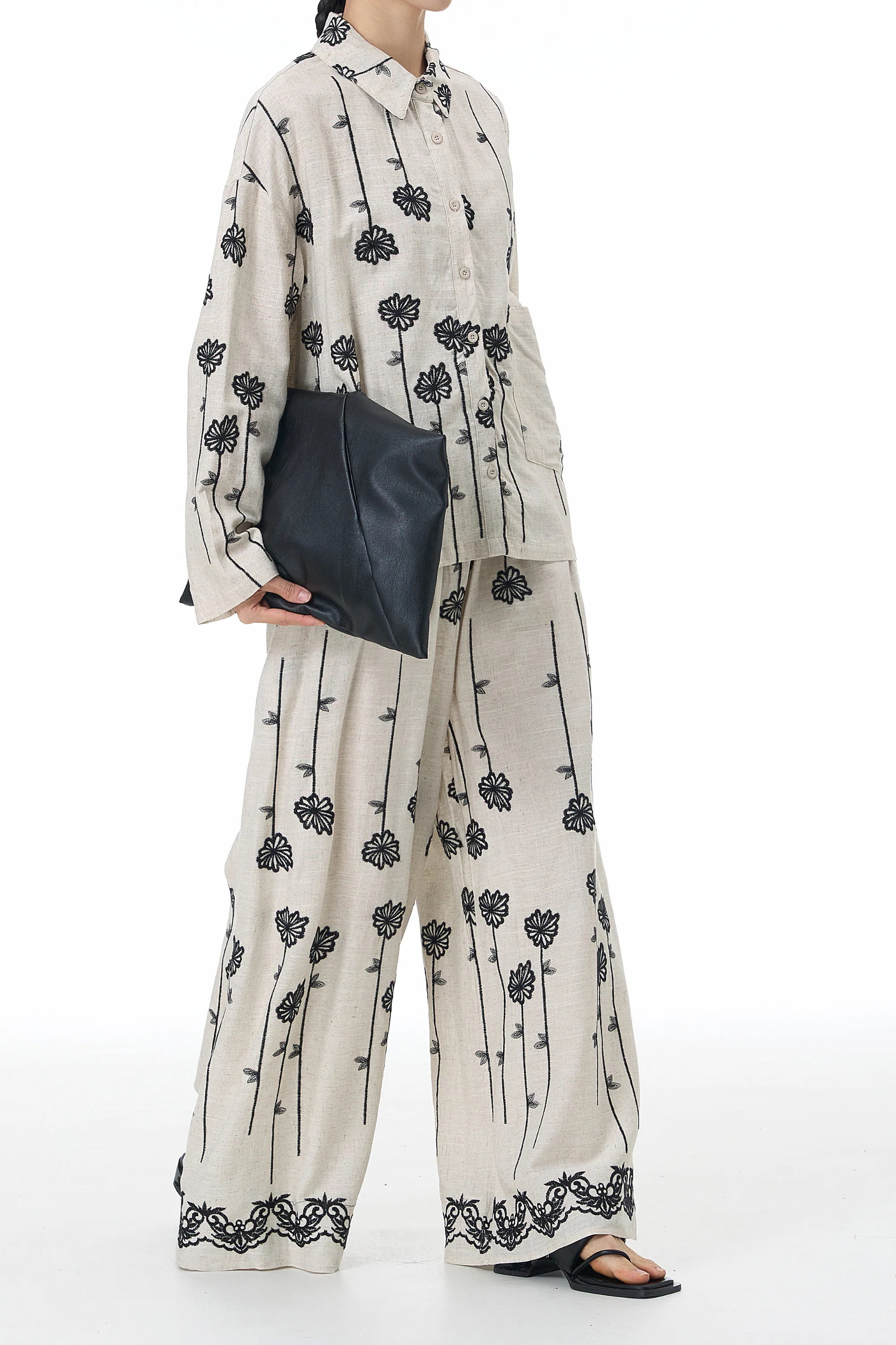 Isabella Linen Embroidered Co-ord set