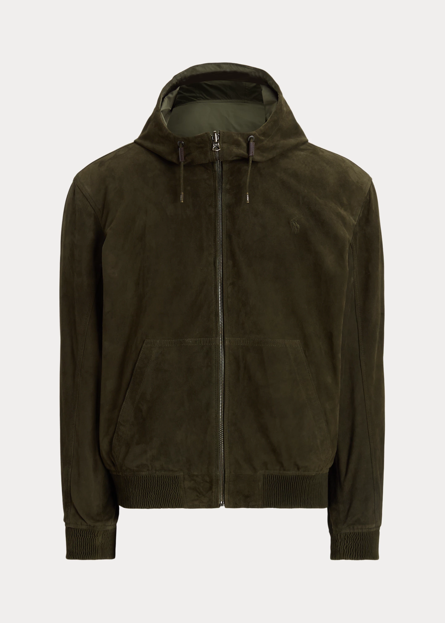 Reversible Suede-Taffeta Hooded Jacket